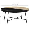 imageDeco 79 Metal Living Room Coffee Table Split Table Center Table 38quot x 38quot x 18quot Black