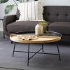 imageDeco 79 Metal Living Room Coffee Table Split Table Center Table 38quot x 38quot x 18quot Black