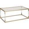 imageDeco 79 Metal Living Room Coffee Table Table with Clear Glass Top and Acrylic Legs Center Table 46quot x 26quot x 19quot GoldGold