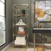 imageDeco 79 Metal Living Room Coffee Table Table with Clear Glass Top and Acrylic Legs Center Table 46quot x 26quot x 19quot GoldGold