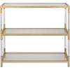 imageDeco 79 Metal Living Room Coffee Table Table with Clear Glass Top and Acrylic Legs Center Table 46quot x 26quot x 19quot GoldGold
