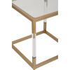 imageDeco 79 Metal Living Room Coffee Table Table with Clear Glass Top and Acrylic Legs Center Table 46quot x 26quot x 19quot GoldGold