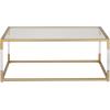 imageDeco 79 Metal Living Room Coffee Table Table with Clear Glass Top and Acrylic Legs Center Table 46quot x 26quot x 19quot GoldGold