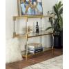 imageDeco 79 Metal Living Room Coffee Table Table with Clear Glass Top and Acrylic Legs Center Table 46quot x 26quot x 19quot GoldGold