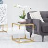 imageDeco 79 Metal Living Room Coffee Table Table with Clear Glass Top and Acrylic Legs Center Table 46quot x 26quot x 19quot GoldGold