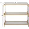 imageDeco 79 Metal Living Room Coffee Table Table with Clear Glass Top and Acrylic Legs Center Table 46quot x 26quot x 19quot GoldGold