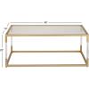 imageDeco 79 Metal Living Room Coffee Table Table with Clear Glass Top and Acrylic Legs Center Table 46quot x 26quot x 19quot GoldGold