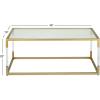 imageDeco 79 Metal Living Room Coffee Table Table with Clear Glass Top and Acrylic Legs Center Table 46quot x 26quot x 19quot GoldGold
