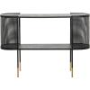 imageDeco 79 Metal Oval Console Table with Open Center Storage 47quot x 15quot x 32quot Black