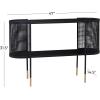 imageDeco 79 Metal Oval Console Table with Open Center Storage 47quot x 15quot x 32quot Black