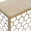imageDeco 79 Metal Rectangle Console Table with Brown Wood Top 42quot x 14quot x 30quot Gold