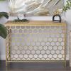 imageDeco 79 Metal Rectangle Console Table with Brown Wood Top 42quot x 14quot x 30quot Gold