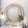 imageDeco 79 Metal Room Wall Mirror Entryway Mirror with Overlapping Circles Wall Mounted Mirror 42quot x 2quot x 40quot GrayGold