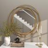 imageDeco 79 Metal Room Wall Mirror Entryway Mirror with Overlapping Circles Wall Mounted Mirror 42quot x 2quot x 40quot GrayGold