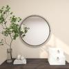 imageDeco 79 Metal Room Wall Mirror Minimalistic Round Entryway Mirror Wall Mounted Mirror 30quot x 1quot x 30quot Silver