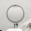 imageDeco 79 Metal Room Wall Mirror Minimalistic Round Entryway Mirror Wall Mounted Mirror 30quot x 1quot x 30quot Silver