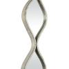 imageDeco 79 Metal Room Wall Mirror Slim Stacked Chain 5 Layer Entryway Mirror with Tear Drop Pattern and Foil Detailing Wall Mounted Mirror 7quot x 1quot x 58quot SilverSilver