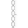 imageDeco 79 Metal Room Wall Mirror Slim Stacked Chain 5 Layer Entryway Mirror with Tear Drop Pattern and Foil Detailing Wall Mounted Mirror 7quot x 1quot x 58quot SilverBlack
