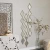 imageDeco 79 Metal Room Wall Mirror Slim Stacked Chain 5 Layer Entryway Mirror with Tear Drop Pattern and Foil Detailing Wall Mounted Mirror 7quot x 1quot x 58quot SilverSilver