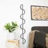 imageDeco 79 Metal Room Wall Mirror Slim Stacked Chain 5 Layer Entryway Mirror with Tear Drop Pattern and Foil Detailing Wall Mounted Mirror 7quot x 1quot x 58quot SilverBlack