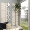 imageDeco 79 Metal Room Wall Mirror Slim Stacked Chain 5 Layer Entryway Mirror with Tear Drop Pattern and Foil Detailing Wall Mounted Mirror 7quot x 1quot x 58quot SilverSilver