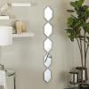 imageDeco 79 Metal Room Wall Mirror Slim Stacked Chain 5 Layer Entryway Mirror with Tear Drop Pattern and Foil Detailing Wall Mounted Mirror 7quot x 1quot x 58quot SilverSilver
