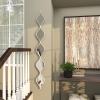 imageDeco 79 Metal Room Wall Mirror Slim Stacked Chain 5 Layer Entryway Mirror with Tear Drop Pattern and Foil Detailing Wall Mounted Mirror 7quot x 1quot x 58quot SilverSilver