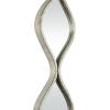 imageDeco 79 Metal Room Wall Mirror Slim Stacked Chain 5 Layer Entryway Mirror with Tear Drop Pattern and Foil Detailing Wall Mounted Mirror 7quot x 1quot x 58quot SilverSilver