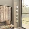 imageDeco 79 Metal Room Wall Mirror Slim Stacked Chain 5 Layer Entryway Mirror with Tear Drop Pattern and Foil Detailing Wall Mounted Mirror 7quot x 1quot x 58quot SilverSilver