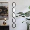 imageDeco 79 Metal Room Wall Mirror Slim Stacked Chain 5 Layer Entryway Mirror with Tear Drop Pattern and Foil Detailing Wall Mounted Mirror 7quot x 1quot x 58quot SilverBlack