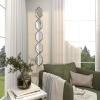 imageDeco 79 Metal Room Wall Mirror Slim Stacked Chain 5 Layer Entryway Mirror with Tear Drop Pattern and Foil Detailing Wall Mounted Mirror 7quot x 1quot x 58quot SilverSilver