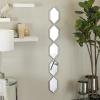 imageDeco 79 Metal Room Wall Mirror Slim Stacked Chain 5 Layer Entryway Mirror with Tear Drop Pattern and Foil Detailing Wall Mounted Mirror 7quot x 1quot x 58quot SilverSilver