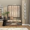 imageDeco 79 Metal Room Wall Mirror Slim Stacked Chain 5 Layer Entryway Mirror with Tear Drop Pattern and Foil Detailing Wall Mounted Mirror 7quot x 1quot x 58quot SilverSilver