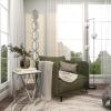 imageDeco 79 Metal Room Wall Mirror Slim Stacked Chain 5 Layer Entryway Mirror with Tear Drop Pattern and Foil Detailing Wall Mounted Mirror 7quot x 1quot x 58quot SilverSilver
