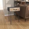 imageDeco 79 Metal Side End Accent Table Single Drawer End Table Side Table 17quot x 12quot x 26quot Black