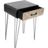 imageDeco 79 Metal Side End Accent Table Single Drawer End Table Side Table 17quot x 12quot x 26quot Black