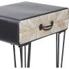 imageDeco 79 Metal Side End Accent Table Single Drawer End Table Side Table 17quot x 12quot x 26quot Black