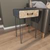 imageDeco 79 Metal Side End Accent Table Single Drawer End Table Side Table 17quot x 12quot x 26quot Black