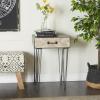 imageDeco 79 Metal Side End Accent Table Single Drawer End Table Side Table 17quot x 12quot x 26quot Black