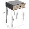 imageDeco 79 Metal Side End Accent Table Single Drawer End Table Side Table 17quot x 12quot x 26quot Black