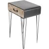 imageDeco 79 Metal Side End Accent Table Single Drawer End Table Side Table 17quot x 12quot x 26quot Black