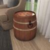 imageDeco 79 Metal Side End Accent Table Wine Barrel End Table Side Table 20quot x 20quot x 19quot Brown