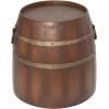 imageDeco 79 Metal Side End Accent Table Wine Barrel End Table Side Table 20quot x 20quot x 19quot Brown