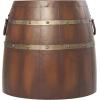 imageDeco 79 Metal Side End Accent Table Wine Barrel End Table Side Table 20quot x 20quot x 19quot Brown
