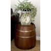 imageDeco 79 Metal Side End Accent Table Wine Barrel End Table Side Table 20quot x 20quot x 19quot Brown