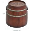 imageDeco 79 Metal Side End Accent Table Wine Barrel End Table Side Table 20quot x 20quot x 19quot Brown