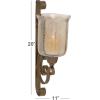 imageDeco 79 Metal Single Candle Wall Sconce 11quot x 7quot x 20quot BrownCONVENIENTLY SIZED