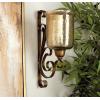 imageDeco 79 Metal Single Candle Wall Sconce 11quot x 7quot x 20quot BrownCONVENIENTLY SIZED
