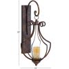 imageDeco 79 Metal Single Candle Wall Sconce 13quot x 12quot x 25quot Bronze
