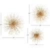 imageDeco 79 Metal Starburst Home Wall Decor Wall Sculpture with Orb Detailing Set of 3 Wall Art 16quot 20quot 24quotD GoldGold